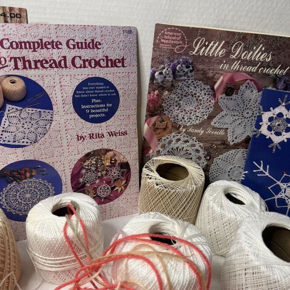 Lot Vintage Knitting Crochet Needles Assorted Size Bates Boye Books String Yarn - Picture 5 of 14